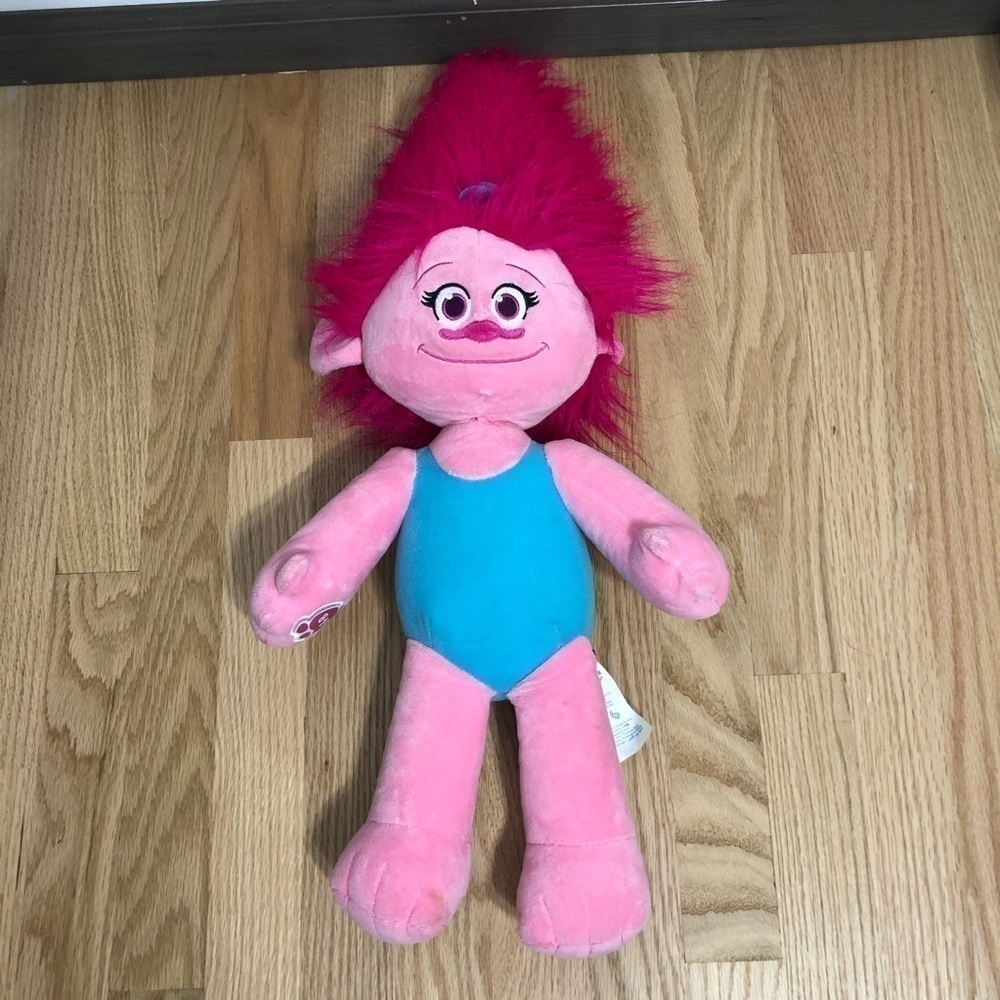 Build a Bear Trolls Plush Doll Pink Stuffed Animal Poppy